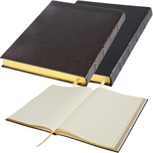 מחברת כריכת PU דמוי עור יוקרתי A4 פתיחה עברית מבית המותג גבעוני