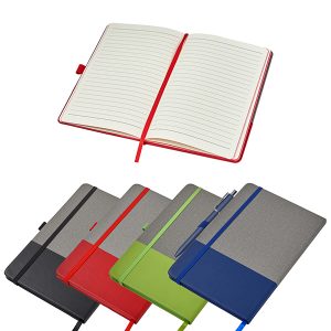 מחברת עסקים A5 מקום לעט סגירה עם רצועת גומי