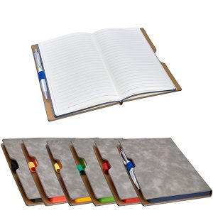 מחברת עסקים A5 מקום לעט פתיחה עברית / אנגלית