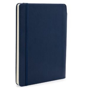 מחברת  A5 - דמוי עור תא לעט בגב המחברת וסגר גומי