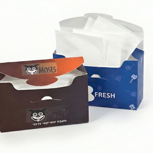 מארז 5 מגבונים אישים ללא הדפסה בקופסה מודפסת